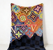 LV Psychedelic Monogram Blanket Bold LV Colorful Monogram Throw IMG_3626